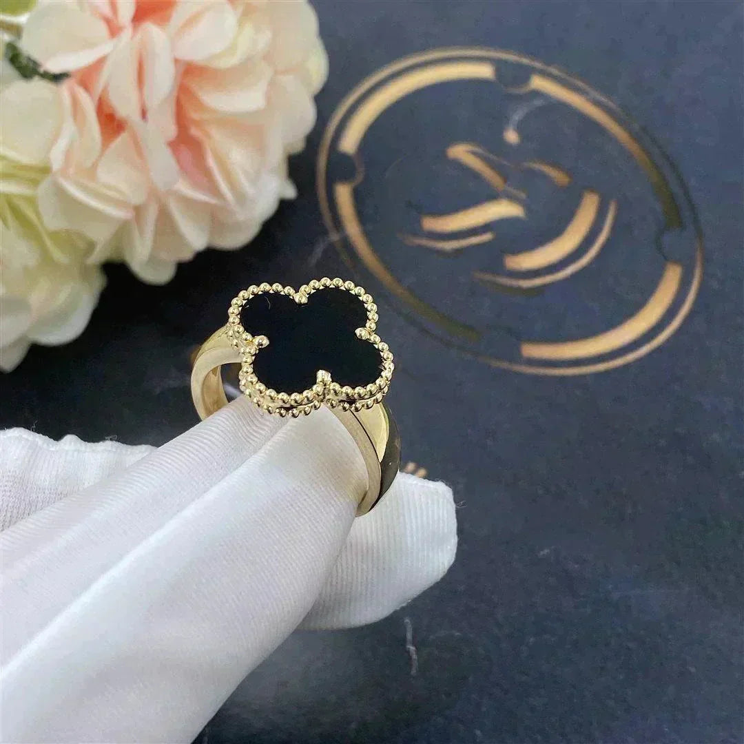 [BloomBling]CLOVER ONYX RING