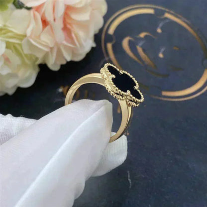 [BloomBling]CLOVER ONYX RING