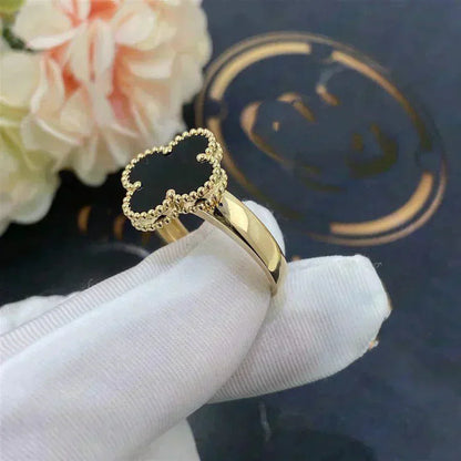 [BloomBling]CLOVER ONYX RING